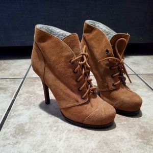 Luxury Rebel Brown Suede Heel Booties Sz 35 1/2